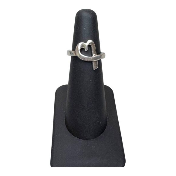 Tiffany & Co. Paloma Picasso 925 Sterling Silver Loving Heart Ring Size 4.5 - Picture 2 of 10